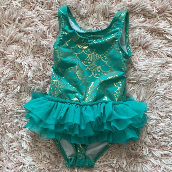 Cat and Jack Toddler Swimsuit 2T with tutu - Picture 2 of 4